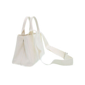 Prada Shoulder Canvas Bag White Canapa Tote